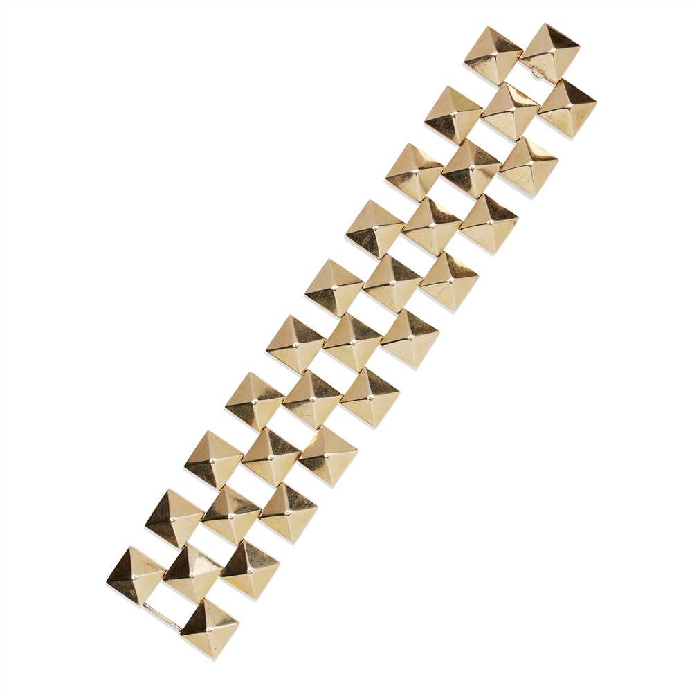 A gold studded bracelet