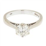 A diamond solitaire ring