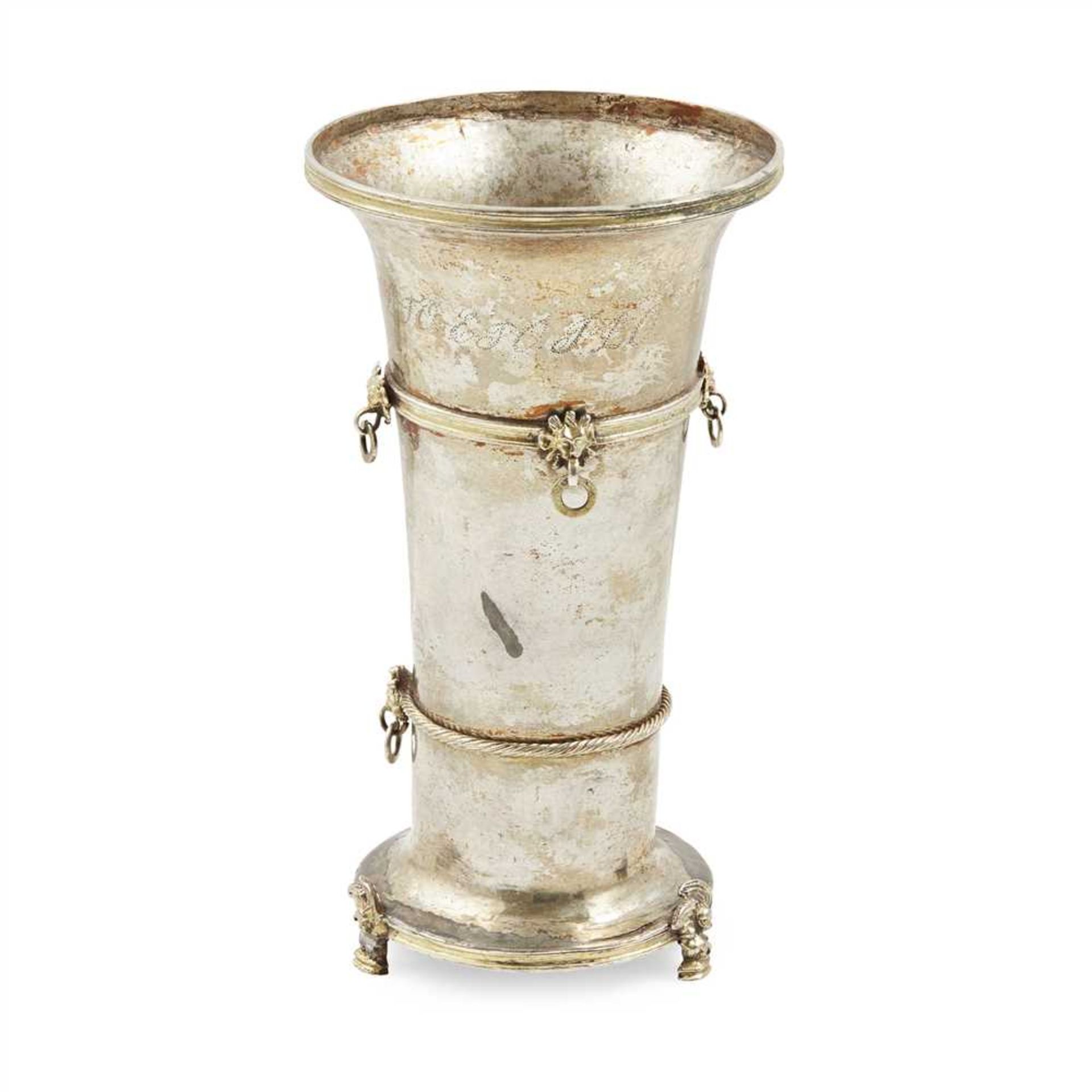 An early 18th century Scandinavian silver gilt beaker - Image 3 of 3