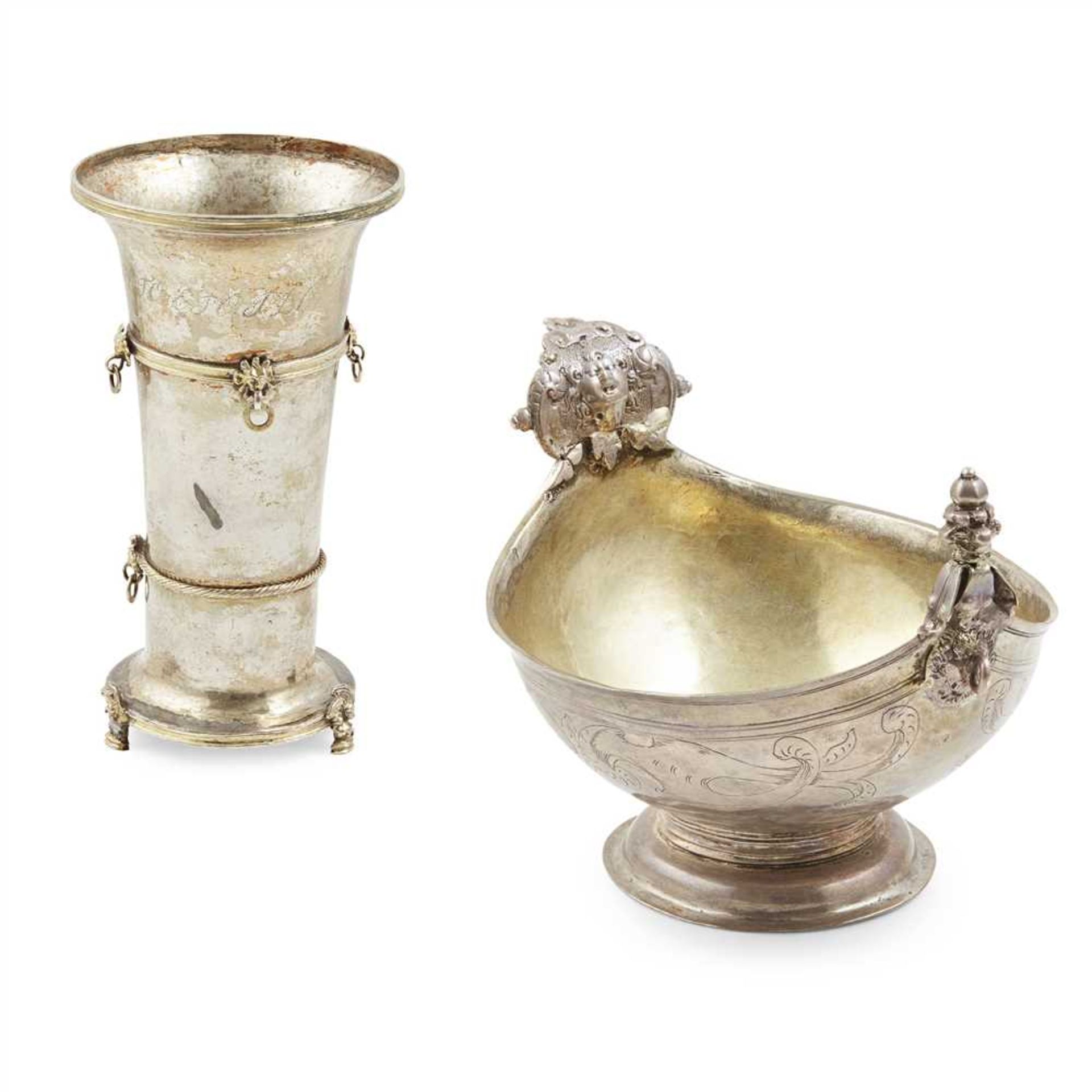 An early 18th century Scandinavian silver gilt beaker