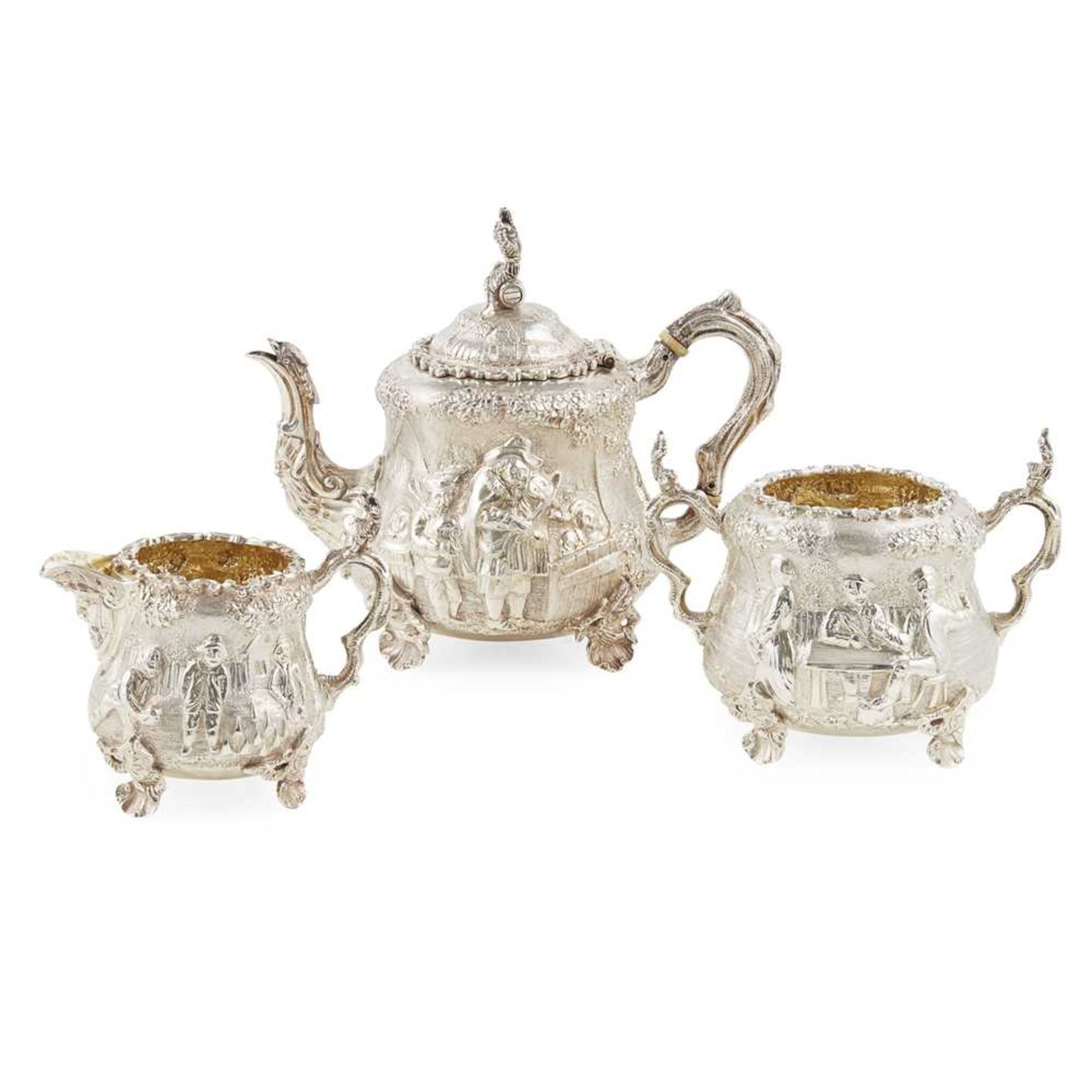 A Victorian three piece tea service