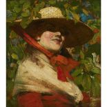 George Henry R.A., R.S.A., R.S.W. (Scottish 1858-1943) Girl with Straw Hat