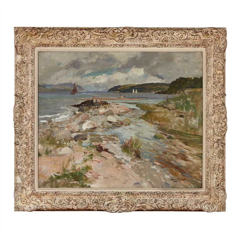 JAMES KAY R.S.A., R.S.W. (SCOTTISH 1858-1942) SHORE NEAR INVERKIP - Image 2 of 2