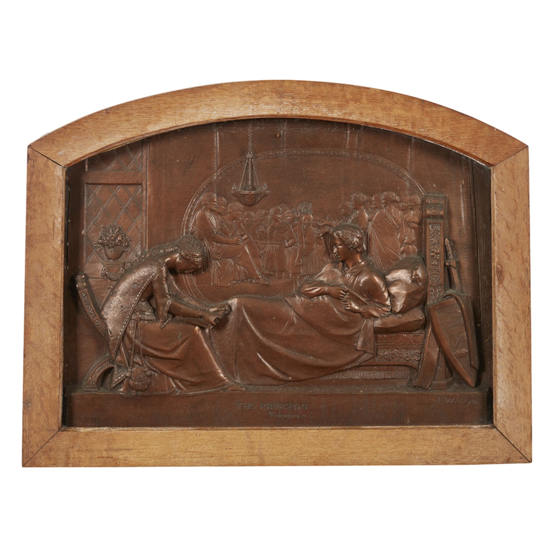 EDWARD WILLIAM WYON (1811-1885) 'THE PRINCESS' bronzed plaster relief panel, inscribed THE PRINCESS/