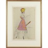 CLAUD LOVAT FRASER (1890-1921) 'THE QUEEN OF HEARTS' COSTUME DESIGN ink, pencil and watercolour on