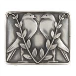 GEORG JENSEN, DENMARK STERLING SILVER BUCKLE, MARKS FOR 1933-44 depicting two opposing birds