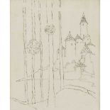 § JESSIE MARION KING (1875-1949) SIX PENCIL STUDIES depicting various scenes including a castle