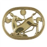 ARNO MALINOWSKI (1899-1976) FOR GEORG JENSEN 18 CARAT GOLD BROOCH, CIRCA 1935 designed with a