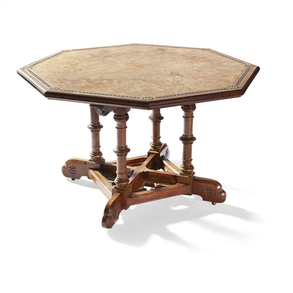 MANNER OF CHARLES BEVAN FINE WALNUT AND BURR WALNUT INLAID CENTRE TABLE, CIRCA 1870 the octagonal - Image 3 of 5