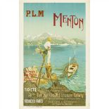 ERNEST-LOUIS LESSIEUX (1848–1925) MENTON lithograph, c.1907, condition A- ; not backed (