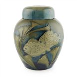 WILLIAM MOORCROFT (1872-1945) FOR MOORCROFT POTTERY 'FISH', GINGER JAR & COVER, CIRCA 1935 decorated
