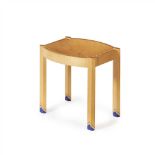 JOHN MAKEPEACE (BORN 1939) BIRCHWOOD STOOL, CIRCA 1980 with bowed rectangular top with close-nailed