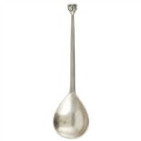 THE GUILD OF HANDICRAFT SILVER PRESERVE SPOON, 1933 the tapering oval bowl and stem with divided