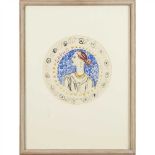 § DUNCAN GRANT (1885-1978) 'SAPHO', DESIGN FOR A DINNER PLATE watercolour and pencil, later framed