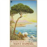 ADELIN CHARLES MOREL DE TANGUY (1857-1930) SAINT-RAPHAEL lithograph, 1926, condition A-; backed on