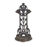MANNER OF CHRISTOPHER DRESSER AESTHETIC MOVEMENT CAST IRON STICK STAND, CIRCA 1880 cast with