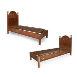 SIR ROBERT LORIMER (1864-1929) TWO ARTS & CRAFTS OAK SINGLE BEDS, CIRCA 1910 by Scott Morton or