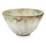 § ALICE MACFARLANE FOR DRYMEN POTTERY STUDIO LARGE BOWL covered in a pastel green and lilac glaze