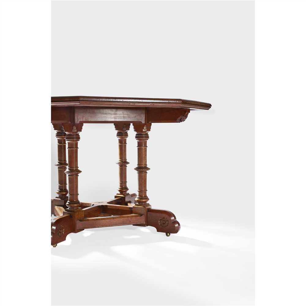 MANNER OF CHARLES BEVAN FINE WALNUT AND BURR WALNUT INLAID CENTRE TABLE, CIRCA 1870 the octagonal - Image 4 of 5