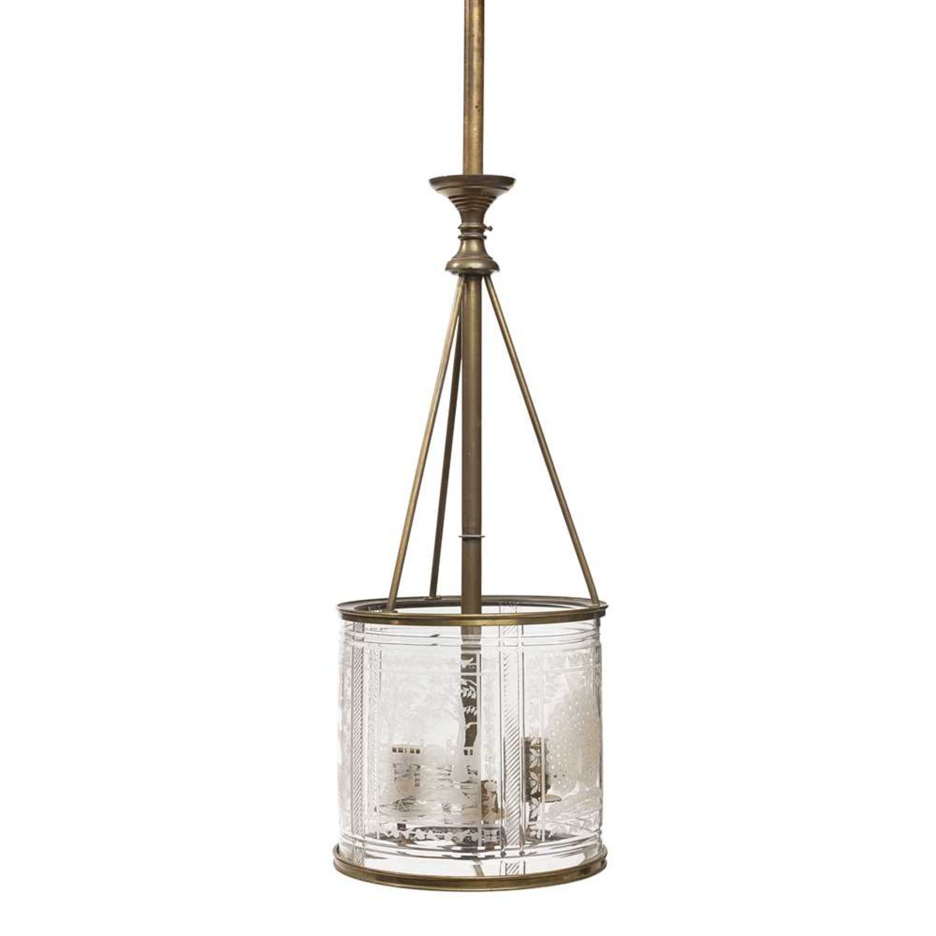 F. & C. OSLER, LONDON & BIRMINGHAM AESTHETIC MOVEMENT HALL LANTERN, CIRCA 1880 the brass frame - Image 2 of 3