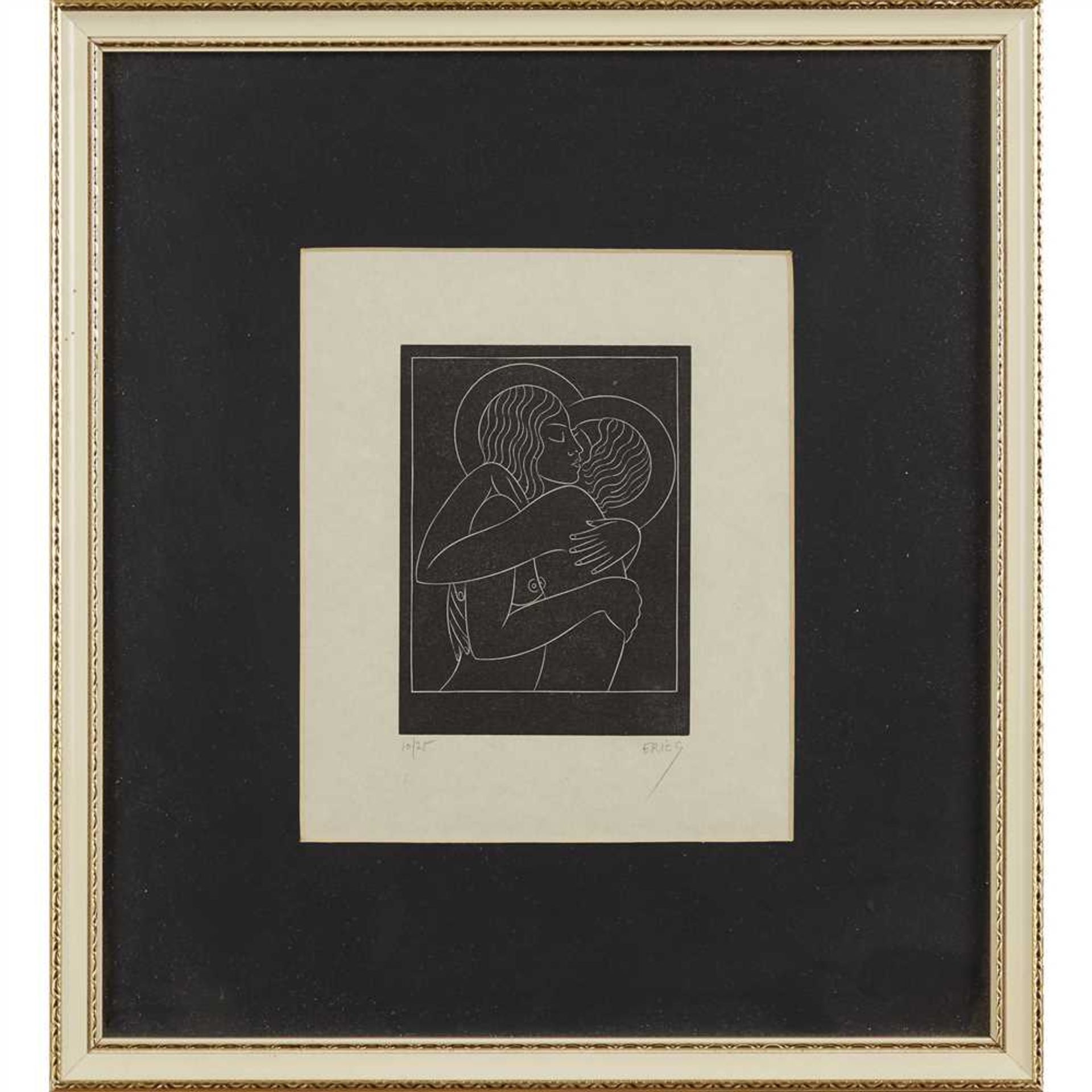 ERIC GILL (1882-1940) 'BELLE SAUVAGE', CIRCA 1925 unframed woodcut, signed lower right in pencil, - Image 4 of 4