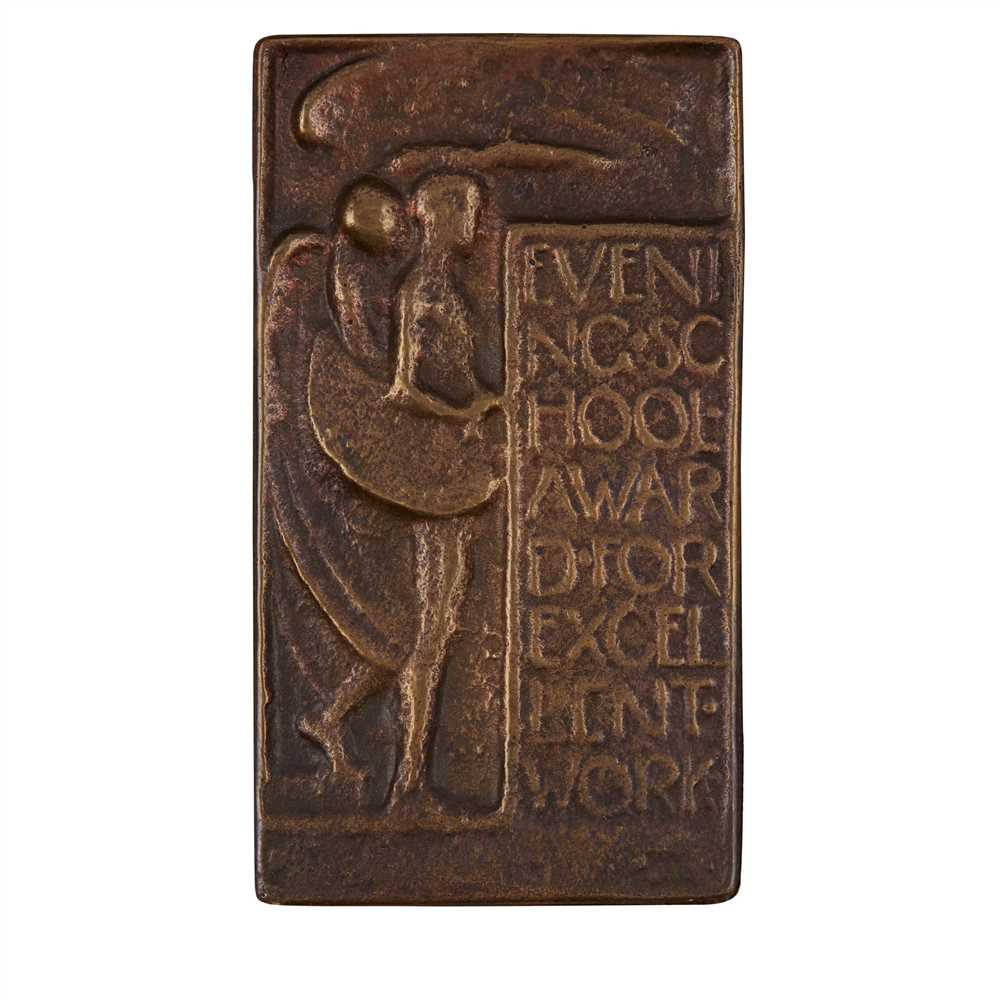 GLASGOW SCHOOL OF ART CAST BRONZE MEDALLION, DATED 1916/17 awarded to Agnes L. Jenkins, mounted in a - Image 2 of 2