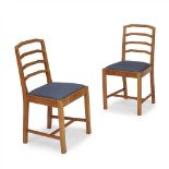 HEAL & SONS, LONDON PAIR OF OAK SIDE CHAIRS, CIRCA 1930 each with ladder back above later