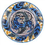 JOHN PEARSON (fl. 1885-1910) PAINTED CERAMIC PLATE., CIRCA 1910 decorated with a central mythical