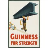 JOHN GILROY (1898-1985) GUINNESS FOR STRENGTH lithograph, 1934, condition B+/A-; backed on linen (