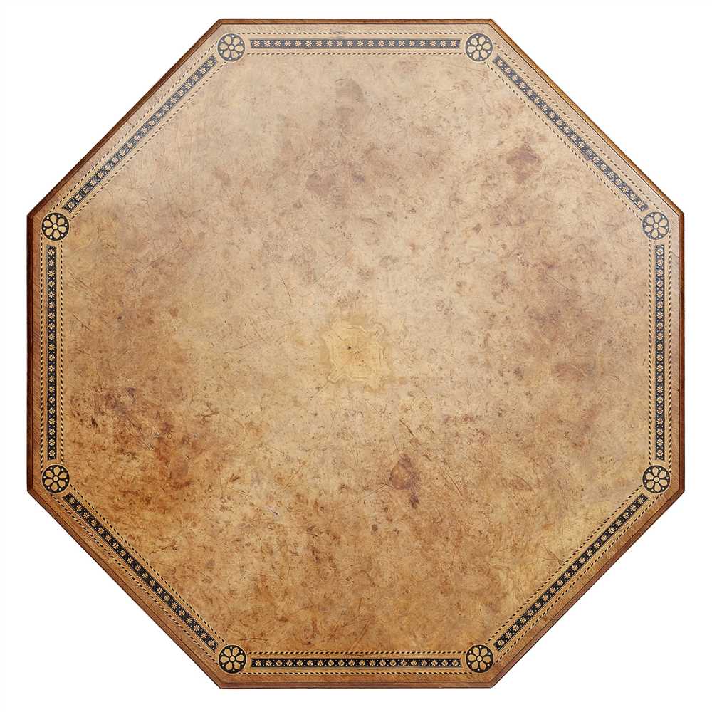 MANNER OF CHARLES BEVAN FINE WALNUT AND BURR WALNUT INLAID CENTRE TABLE, CIRCA 1870 the octagonal - Image 2 of 5