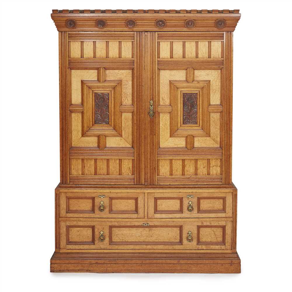 ENGLISH SCHOOL, ATTRIBUTED TO RICHARD NORMAN SHAW AESTHETIC MOVEMENT ASH COMPACTUM, CIRCA 1880 the