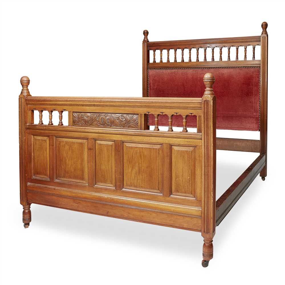 BRUCE J. TALBERT (1838-1881) FOR GILLOW & CO. AESTHETIC MOVEMENT WALNUT DOUBLE BED, CIRCA 1880 the