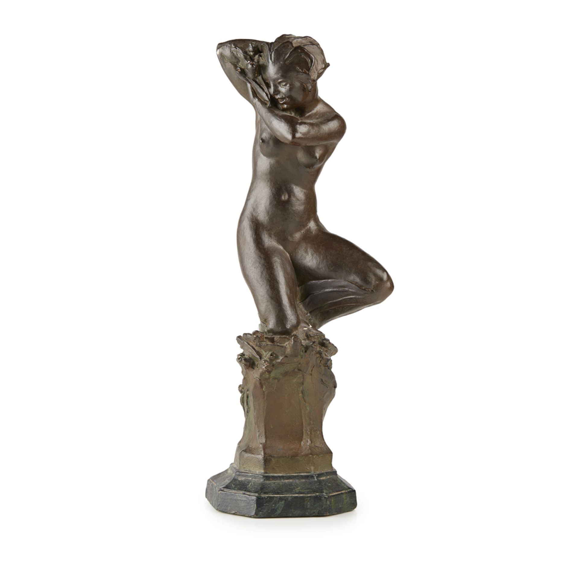 § HAROLD JAMES YOUNGMAN (1886-1968) PAINTED PLASTER FIGURE OF SIRENE, EARLY 20TH CENTURY raised on a - Image 5 of 5