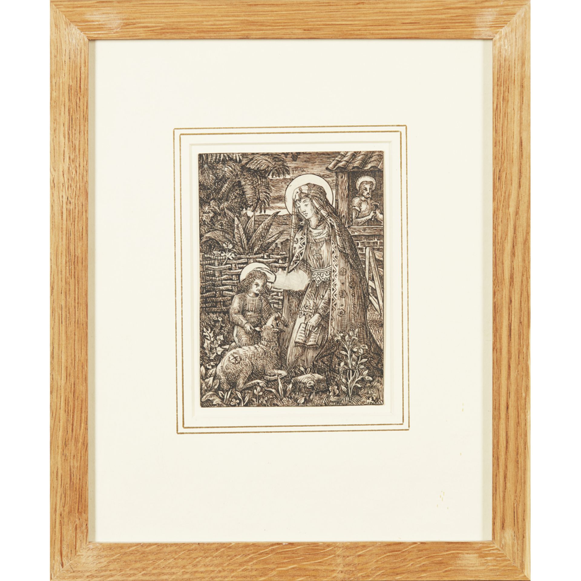 ALFRED HASSAM (1842-1869) THE HOLY FAMILY pen and ink, 13.2cm x 9.8cm ; and REGINALD HALLWARD ( - Image 3 of 3