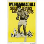 SKILL, BRAINS AND GUTS / MUHAMMAD ALI ANONYMOUS 1975, re-release, US one-sheet, condition A-; backed