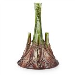 CHRISTOPHER DRESSER (1834-1904) FOR AULT POTTERY 'OWL' VASE, CIRCA 1890 of flaring cylindrical