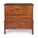 ARTHUR W. SIMPSON (1857-1922), KENDAL ARTS & CRAFTS OAK CHEST OF DRAWERS, CIRCA 1910 with two