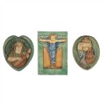 COMPTON POTTERS' ART GUILD TWO OVAL POTTERY WALL PLAQUES, CIRCA 1920 the first, 'Will-o'-the