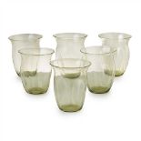 HARRY JAMES POWELL (1853-1922) FOR JAMES POWELL & SONS SET OF SIX GREEN GLASS TUMBLERS, CIRCA 1870