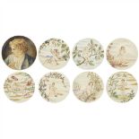 ENGLISH SCHOOL AESTHETIC MOVEMENT CERAMIC WALL PLATE, CIRCA 1880 hand-painted, depicting a 'Boy with
