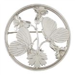 ARNO MALINOWSKI (1899-1976) FOR GEORG JENSEN STERLING SILVER BROOCH, CIRCA 1942 of circular outline,