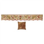 ENGLISH SCHOOL NEAR PAIR OF ARTS & CRAFTS EMBROIDERED WOOLWORK PELMET PANELS, CIRCA 1890 each
