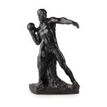 REGINALD FAIRFAX WELLS (1877-1933) 'PUTTING THE SHOT' bronze, modelled as a male nude figure