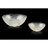 RENÉ LALIQUE (1860-1945) TWO 'COQUILLES' OPALESCENT GLASS BOWLS, INTRODUCED 1924 the undersides