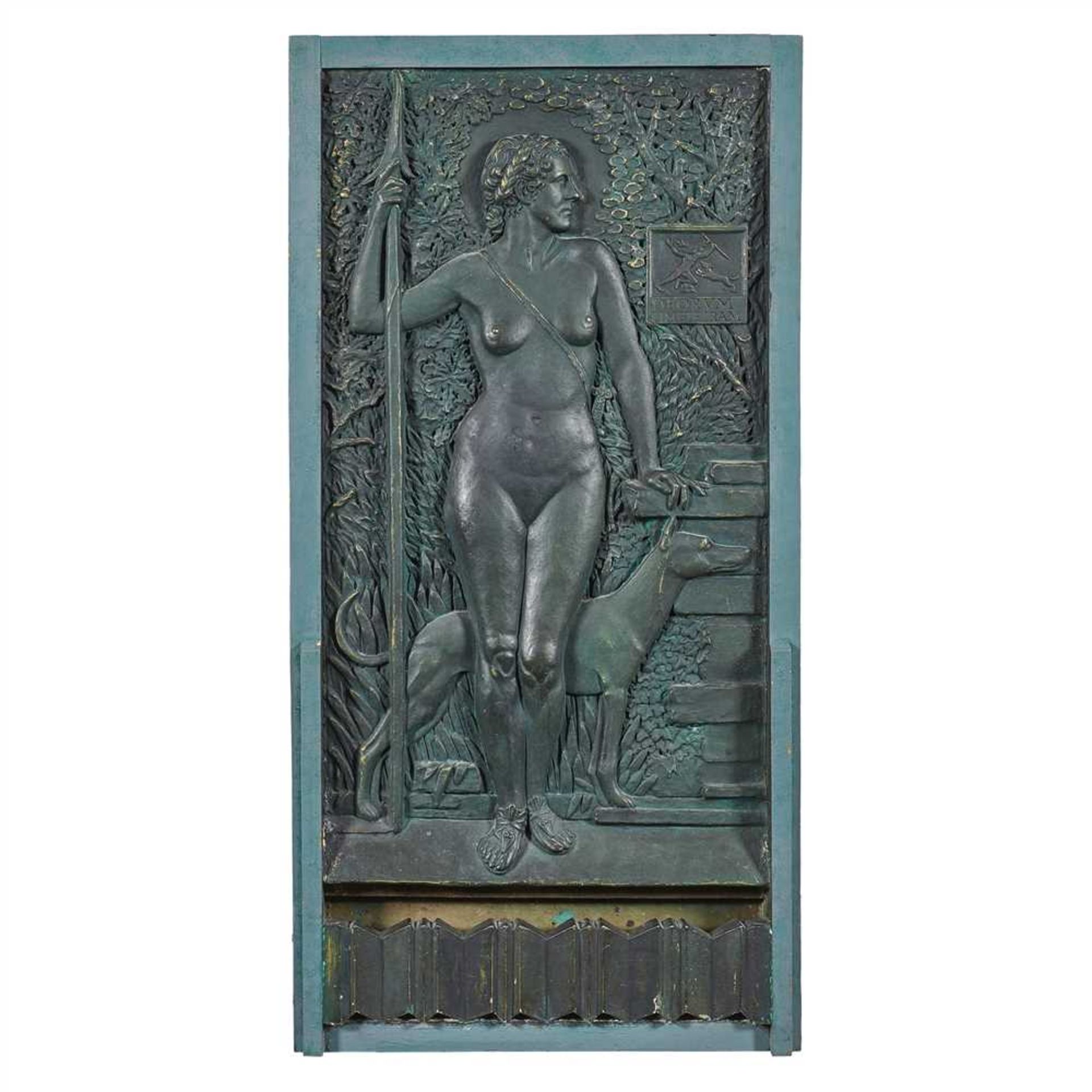 § CHARLES E. THOMAS (1883-1981) 'DIANA', DESIGN FOR BRONZE FOUNTAIN patinated plaster, bears cast