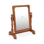 MANNER OF CHARLES BEVAN GOTHIC REVIVAL INLAID OAK TOILET MIRROR, CIRCA 1870 the rectangular hinged