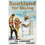 ANONYMOUS SCOTLAND FOR SKI-ING offset lithograph, 1956, condition A-; not backed (Dimensions: 38 x