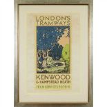 LESLIE CARR KENWOOD AND HAMPSTEAD HEATH lithograph, c.1910, condition A-; not backed (Dimensions: 30