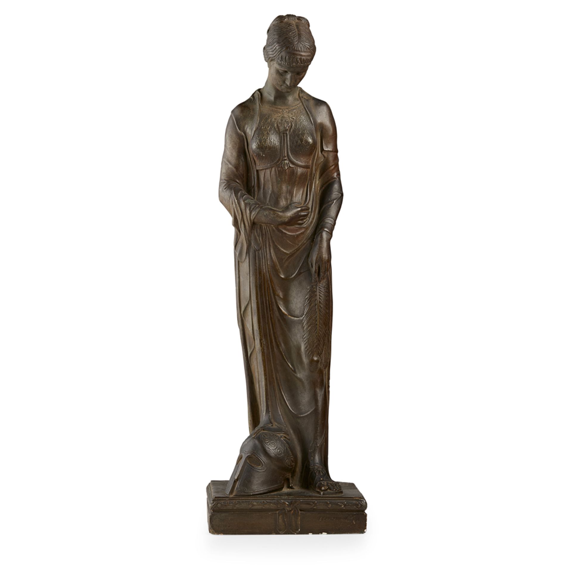 § HAROLD JAMES YOUNGMAN (1886-1968) PAINTED PLASTER FIGURE OF SIRENE, EARLY 20TH CENTURY raised on a - Image 3 of 5