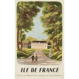 L.F. DOMINIQUE ILE DE FRANCE offset lithograph, 1945, condition A-; backed on linen (Dimensions: